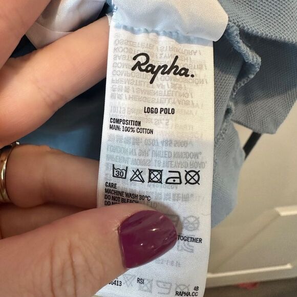Men’s Rapha Light Blue Sporty Short Sleeve Polo Shirt - Size L - EUC - Picture 5 of 7